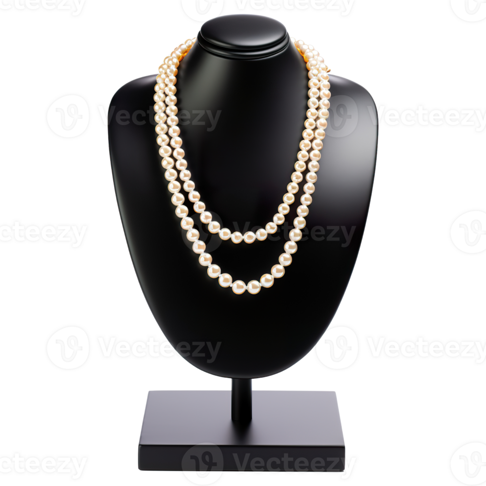 AI generated Timeless Elegance, White Pearl Necklace Displayed in Luxury png