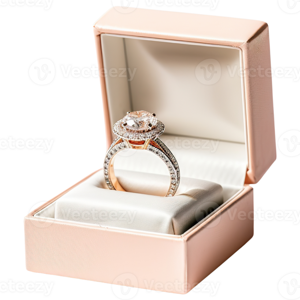 AI generated Wedding Ring in Box, Symbol of Love and Commitment png