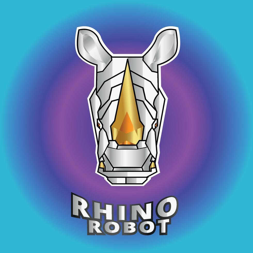 Rhino Robot Futuristic Illustration vector