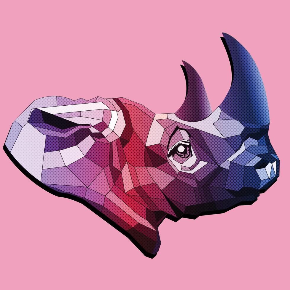 Rhino pop art illustration vector