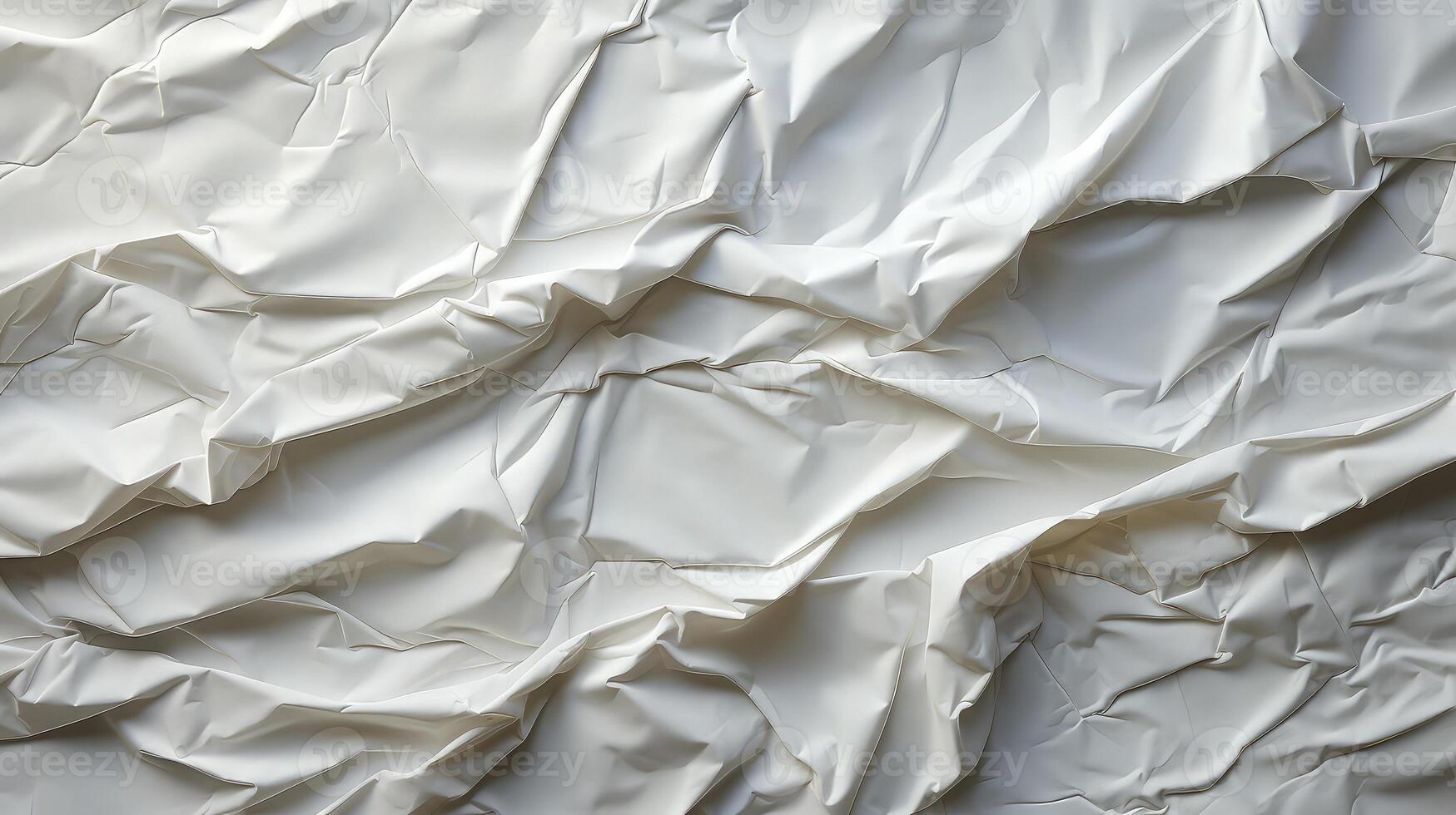 AI generated Glued white paper background. Crumpled texture background. photo