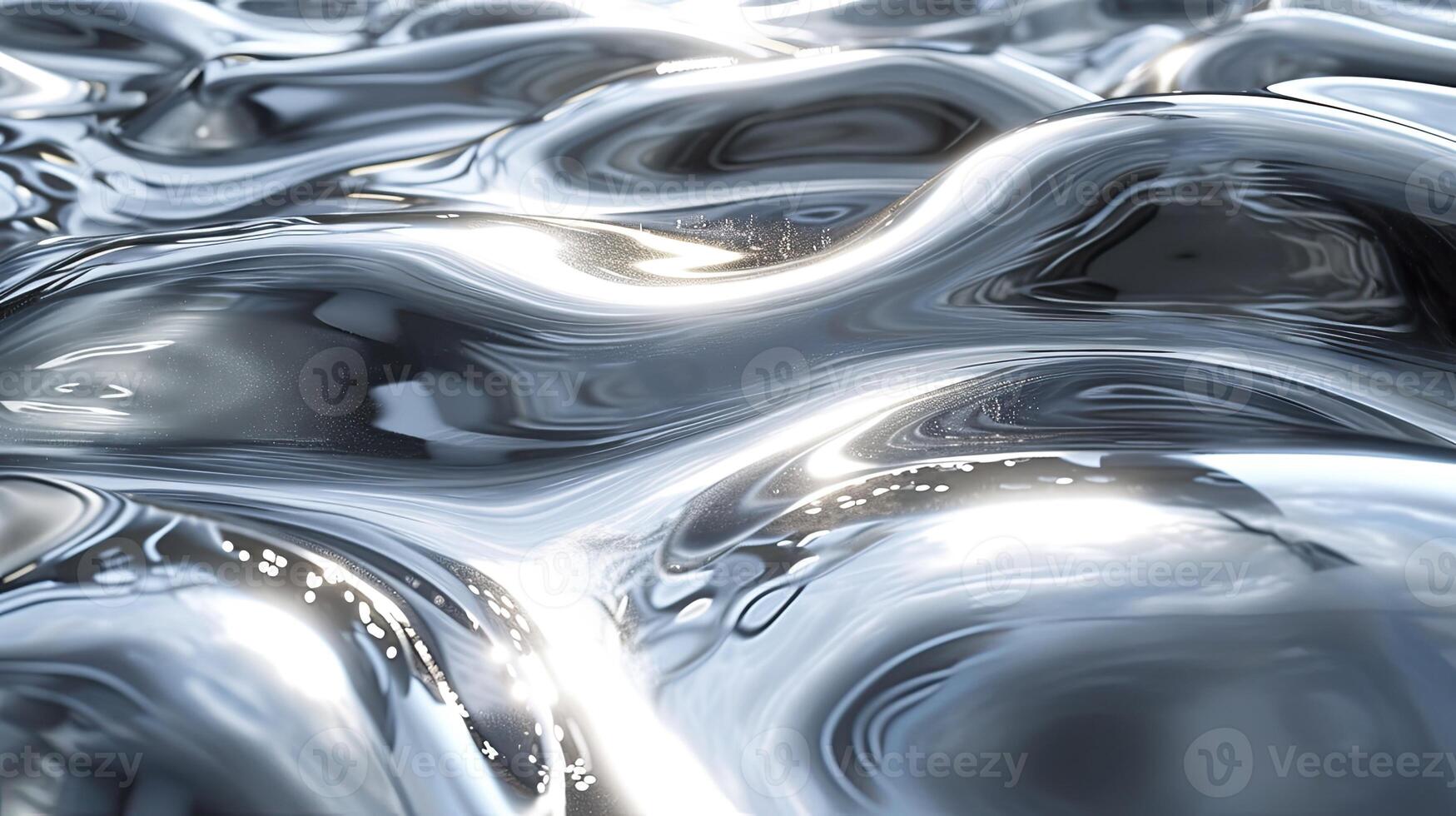 AI generated Liquid Chrome Background. The mesmerizing of liquid chrome graphic design. the brilliance and dynamic nature of liquid chrome, unique visual qualities. futuristic and high-tech elements. photo