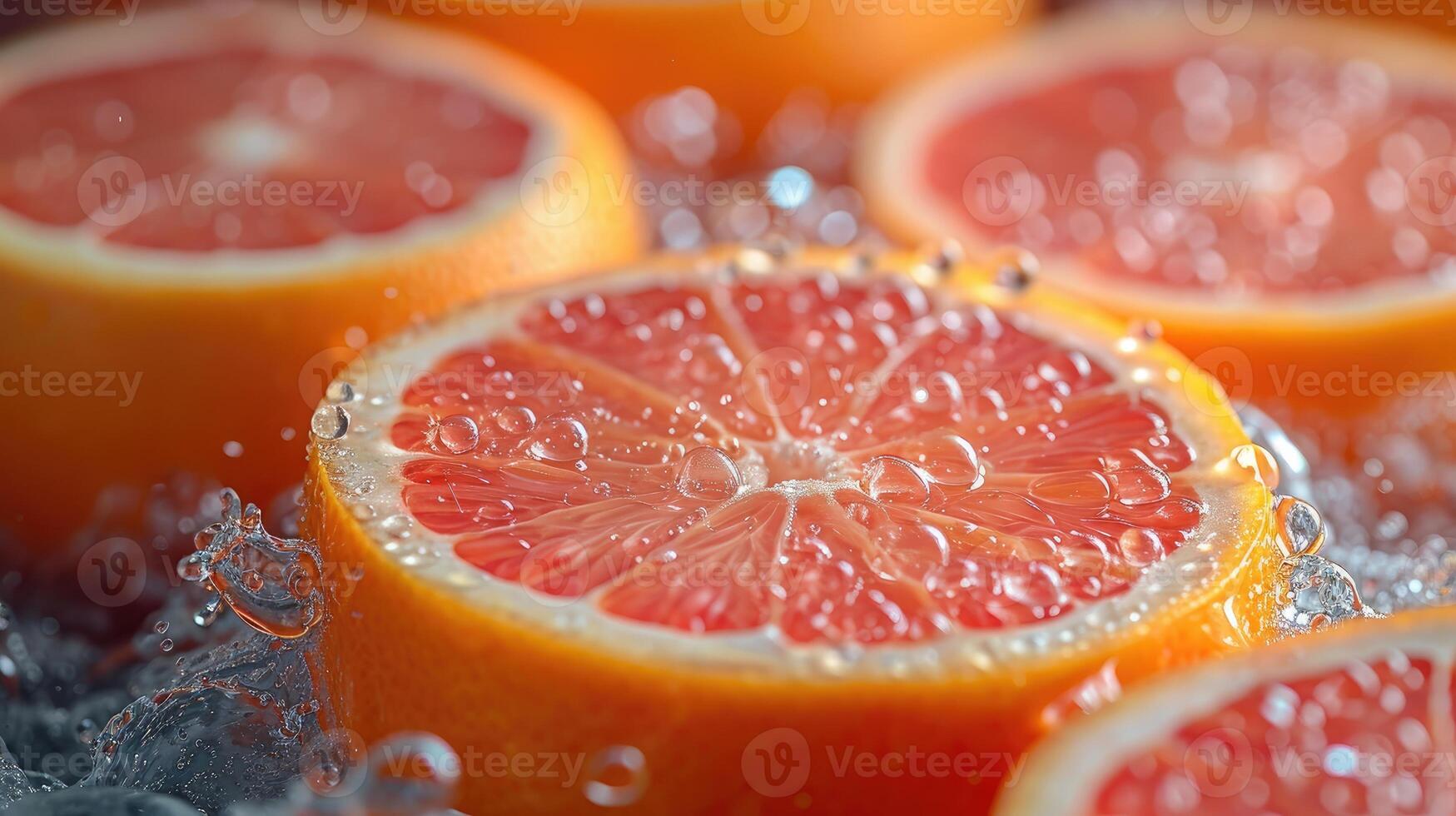 AI generated Pile of fresh citrus slices background. photo