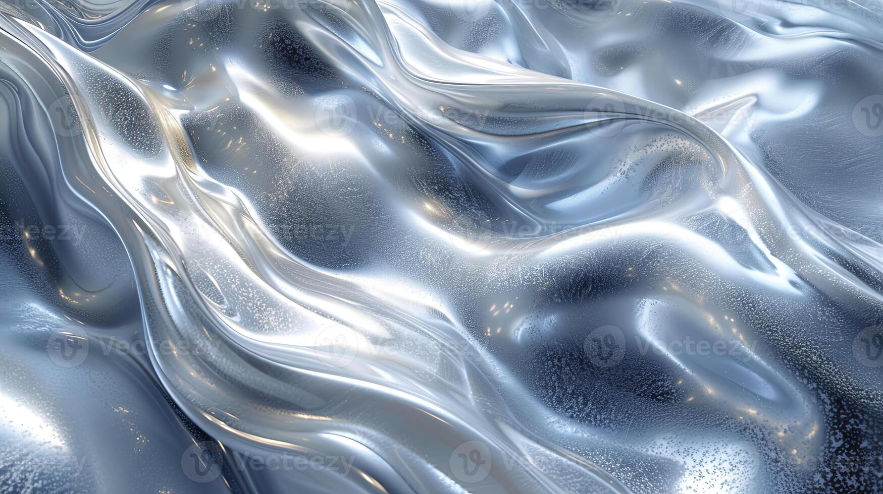 AI generated Liquid Chrome Background. The mesmerizing of liquid chrome graphic design. the brilliance and dynamic nature of liquid chrome, unique visual qualities. futuristic and high-tech elements. photo