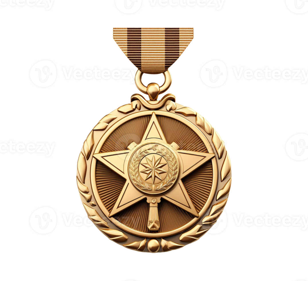 AI generated Military soldier medal merit badge png file