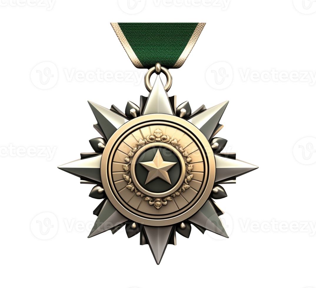 AI generated Military soldier medal merit badge png file