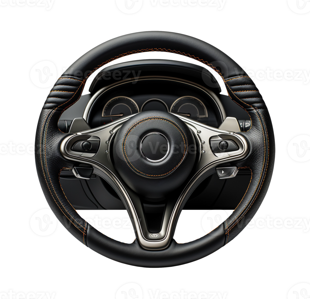 AI generated Car steering wheel png file