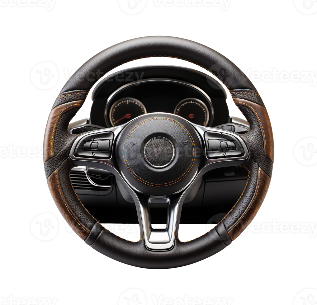 AI generated Car steering wheel png file