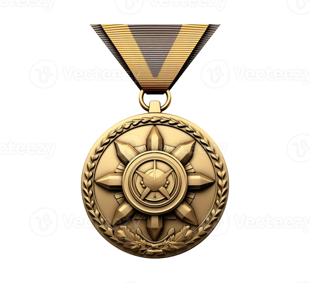 ai genererad militär soldat medalj merit bricka png fil