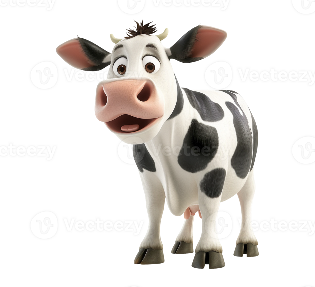 AI generated Cute Cow Animal png file