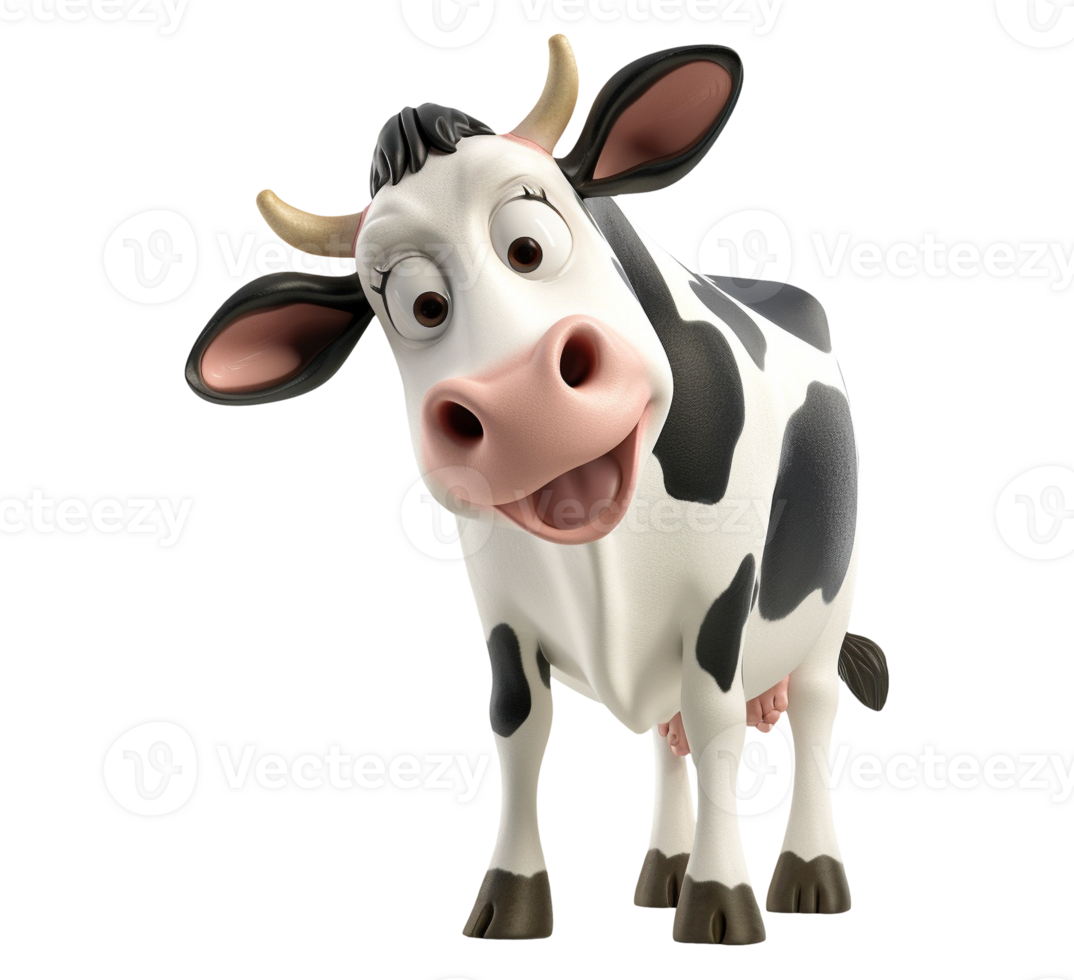 AI generated Cute Cow Animal png file