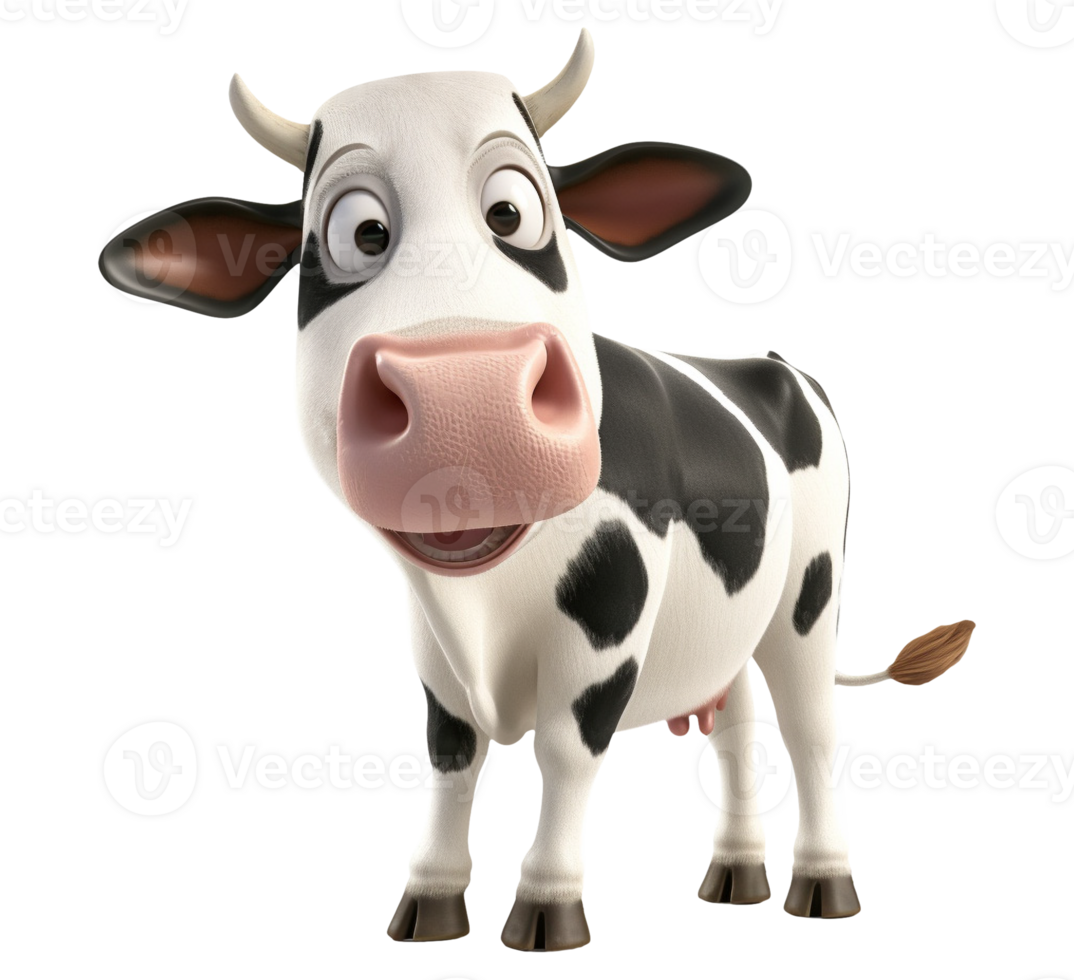 AI generated Cute Cow Animal png file