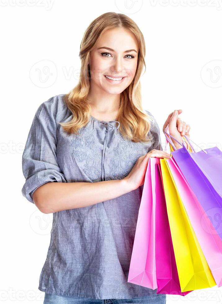 Happy shopper girl photo