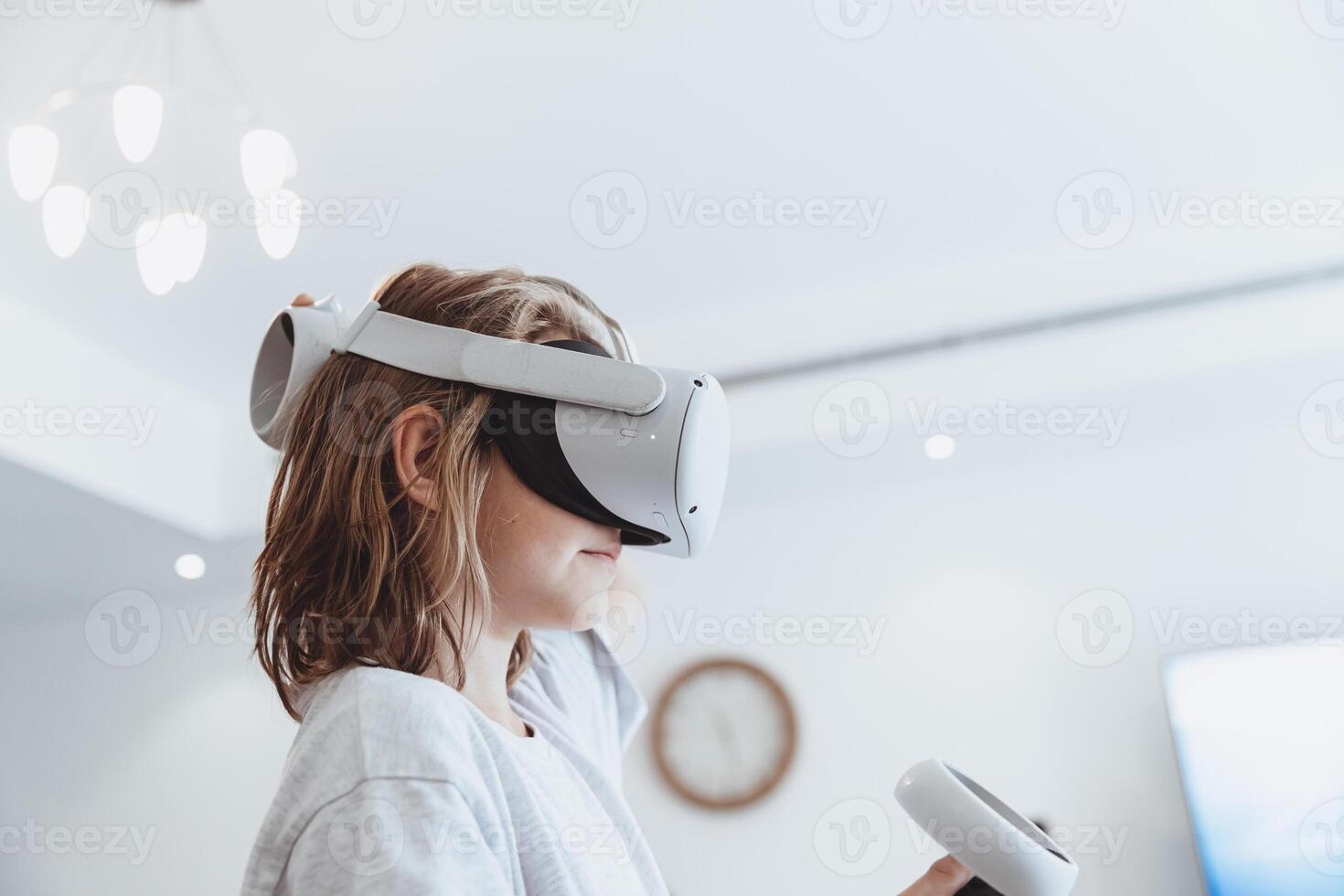 Happy Boy Play a Video Game photo
