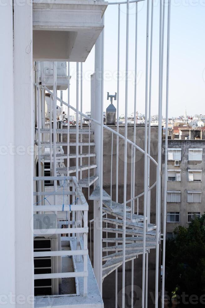 Fire escape in hotel for evacuation in case of fire. photo