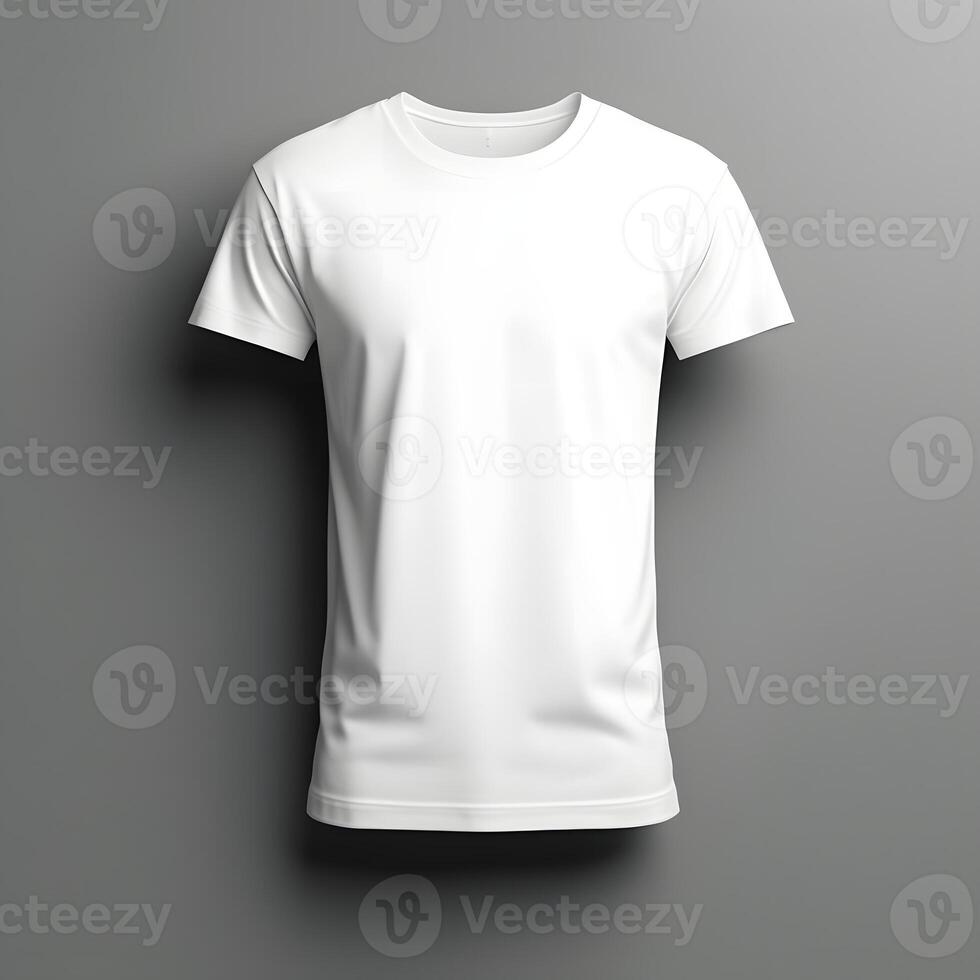 AI generated PNG Blank Tshirt Mockup on a Gray Background photo