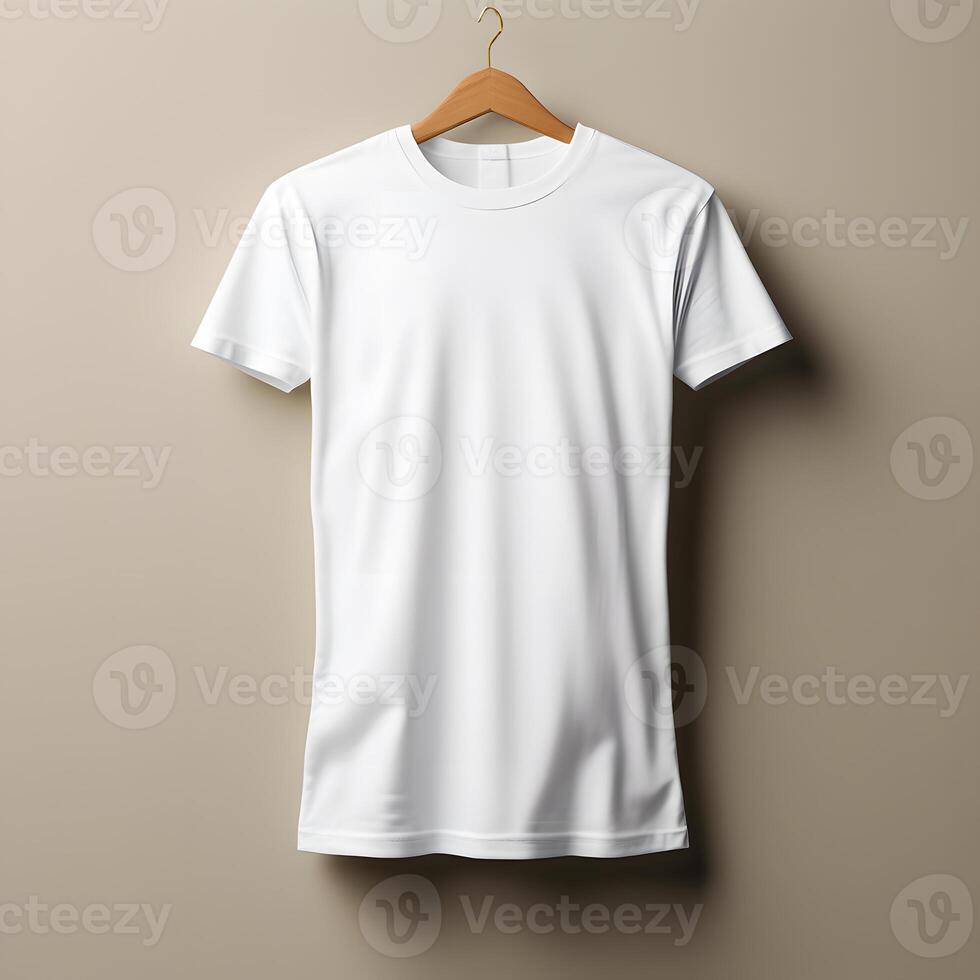 AI generated PNG Blank Tshirt Mockup on a Gray Background photo