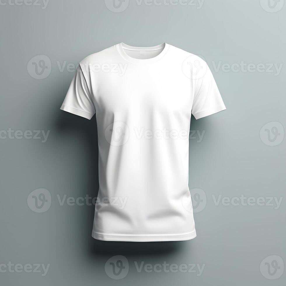 AI generated PNG Blank Tshirt Mockup on a Gray Background photo