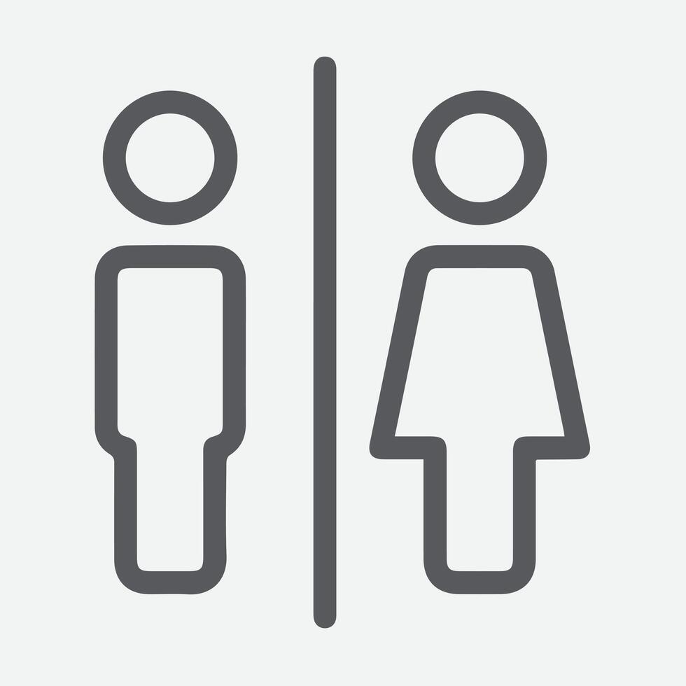 Gender icons, Men and Women Washroom icons, Washroom icons, Toilet icons, symbols, and Premium quality graphic design elements. Modern signs, linear pictograms, objects, filled symbols, Vector Art