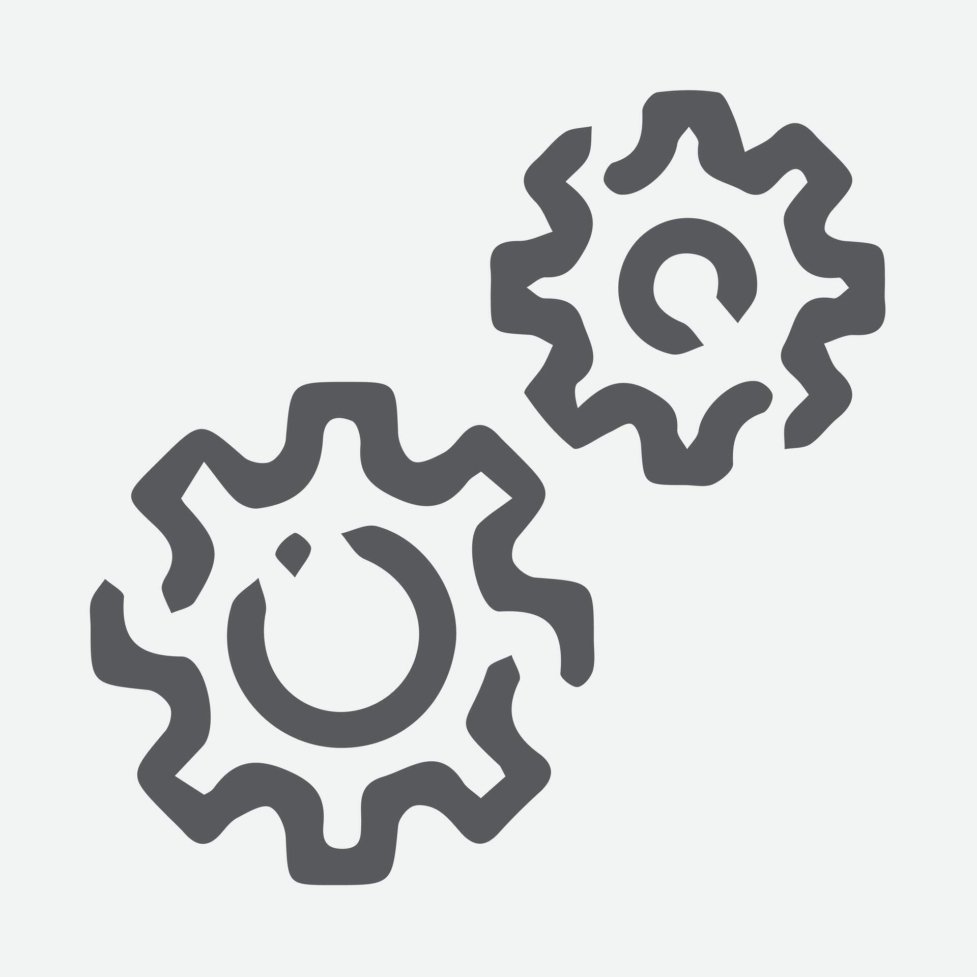 Function icons, Setting icons, Metal gear icons, Mechanism Wheel icons ...