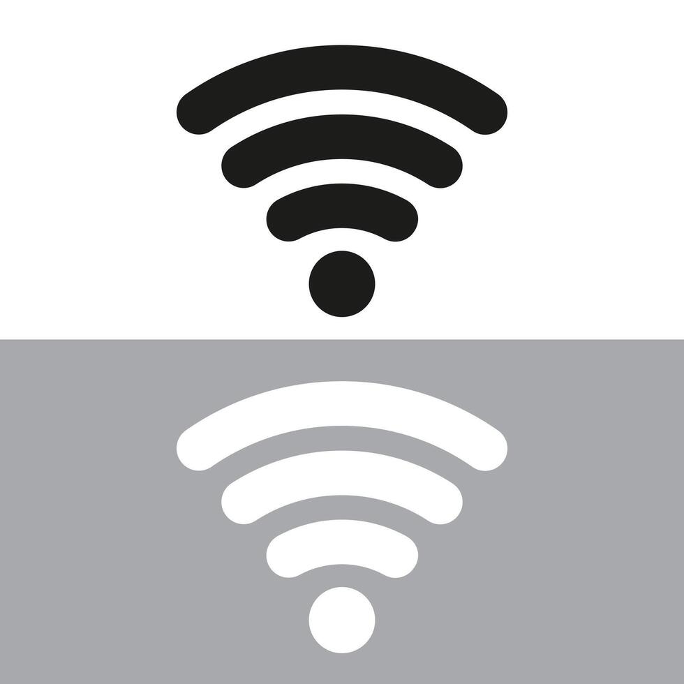 Wifi Icon. Vector wi-fi signal black and white wireless icons set,  Vector