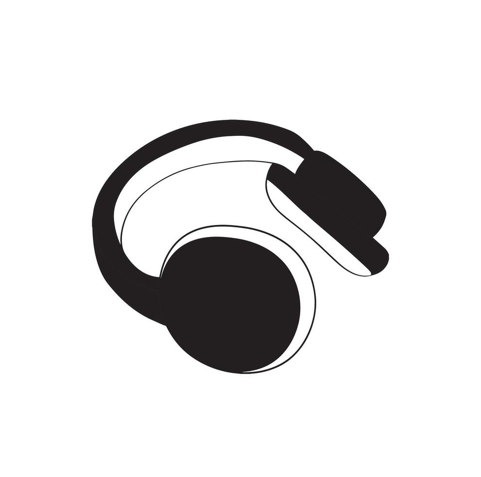 Vector flat doodle illustration of wireless headphones