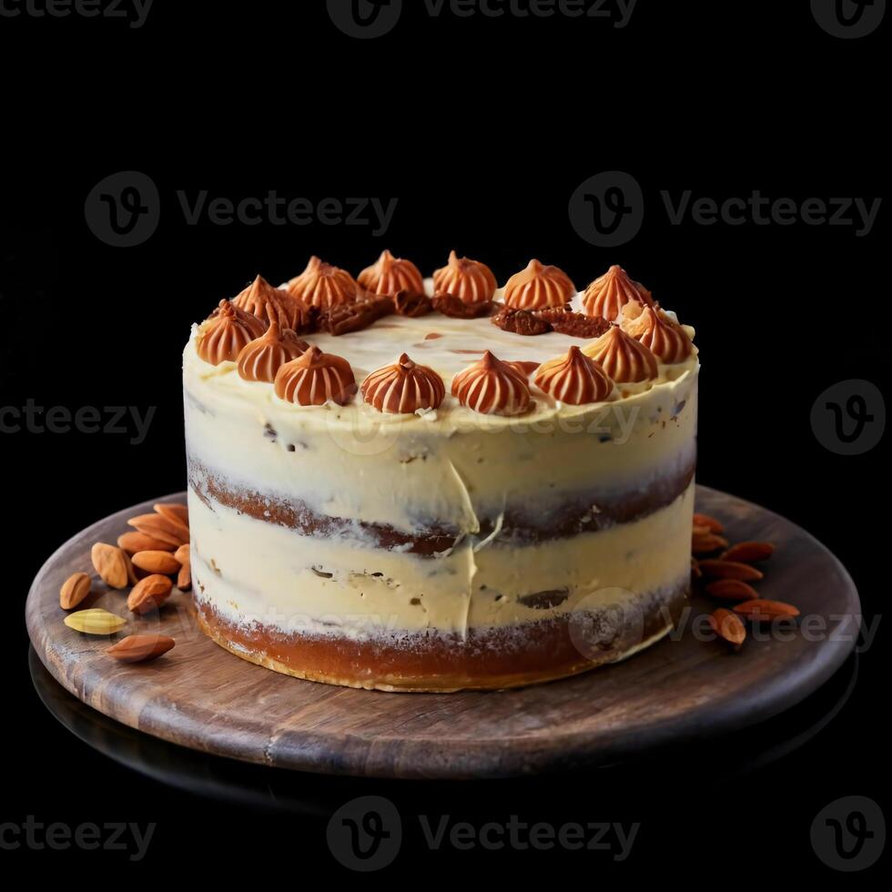 AI Generated High-resolution Chocolate Ganache Cake with Velvety Raspberry Filling - A Visual Delight. photo