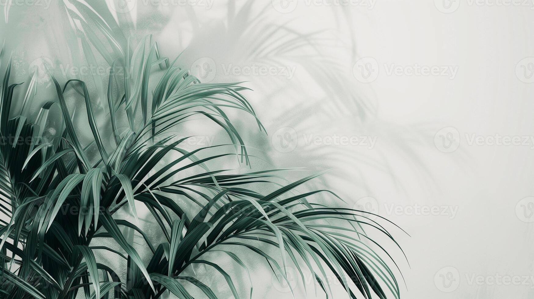 ai generado tropical verde palma hojas en un ligero atrás. resumen verano modelo. foto