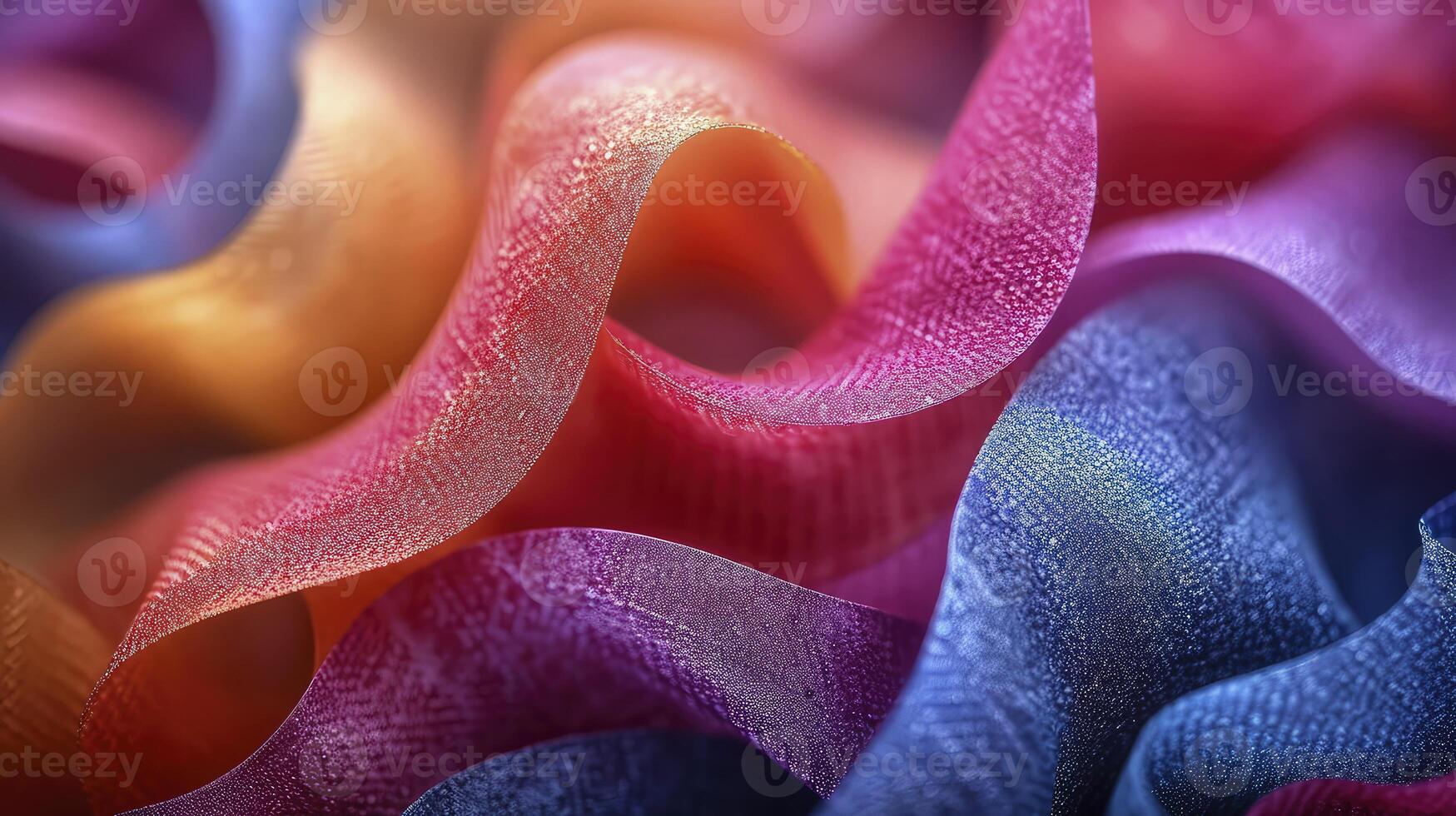 AI generated Close-up colorful silk fabric. Graceful and luxurious texture. photo