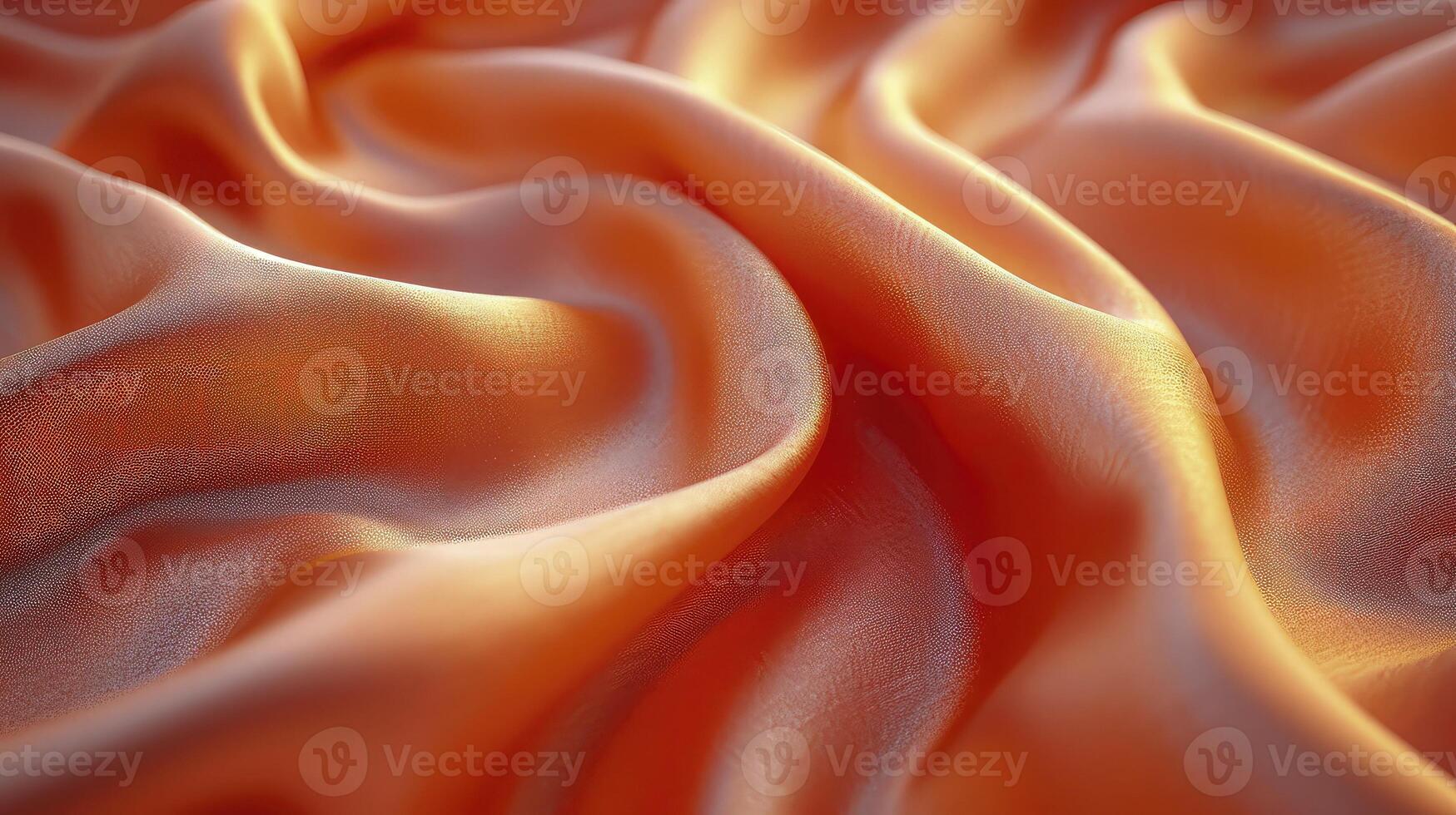 AI generated Orange silk fabric background. The luxurious fabric textured is very realistic and detailed. photo