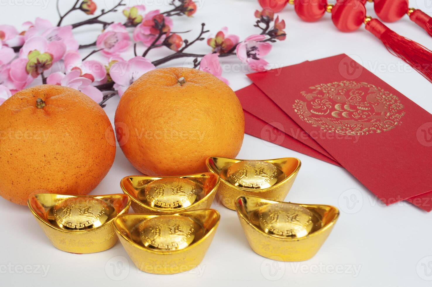 Chinese New Year decoration on white cover background. Chinese New Year concept photo