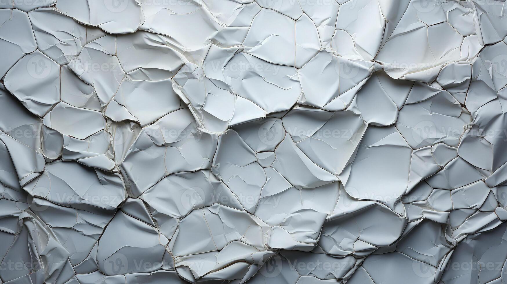 AI generated Glued white paper background. Crumpled texture background. photo