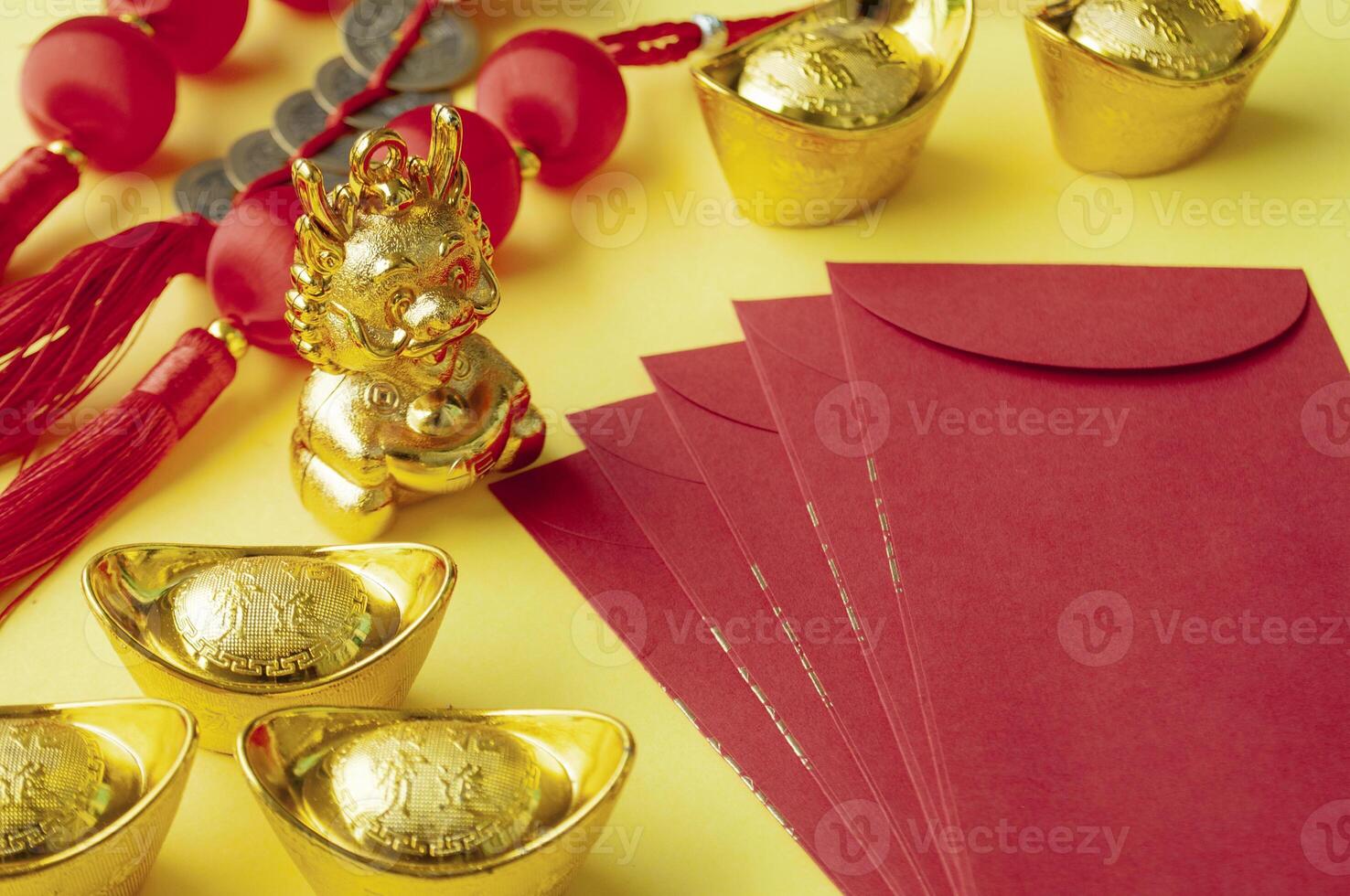 Chinese New Year decoration representing prosperity and wealth.Chinese New Year concept. photo