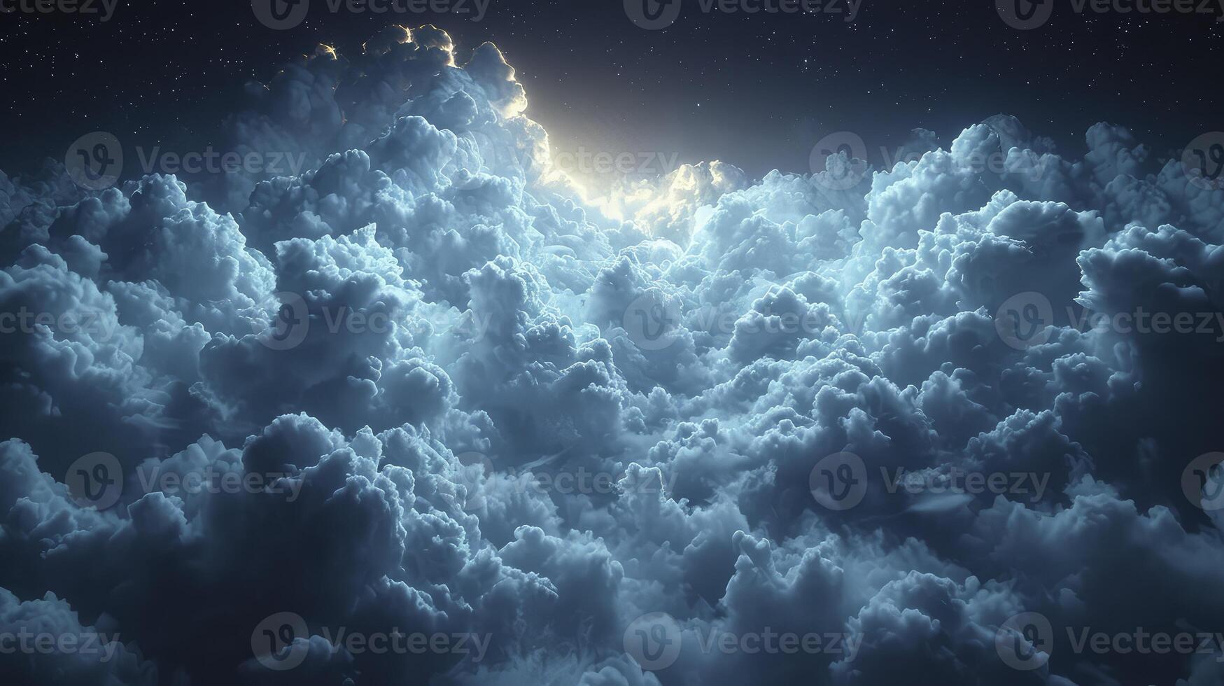 AI generated The dark sky with wide spread Stratocumulus clouds creates a tense and interesting atmosphere. photo