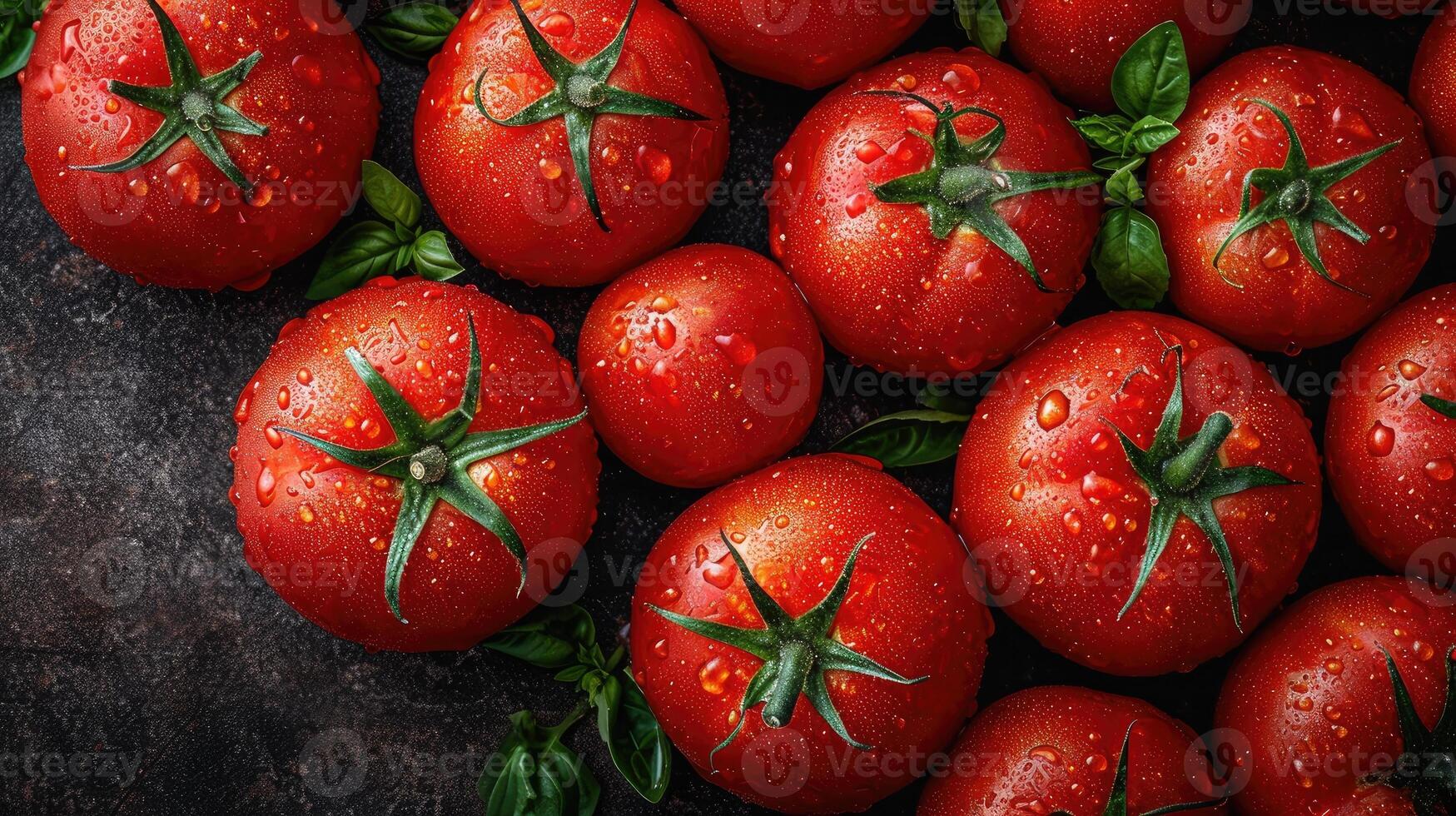 AI generated Tomato background. fresh tomatoes creatively arranged, an artistic layout to showcase color and shape. photo