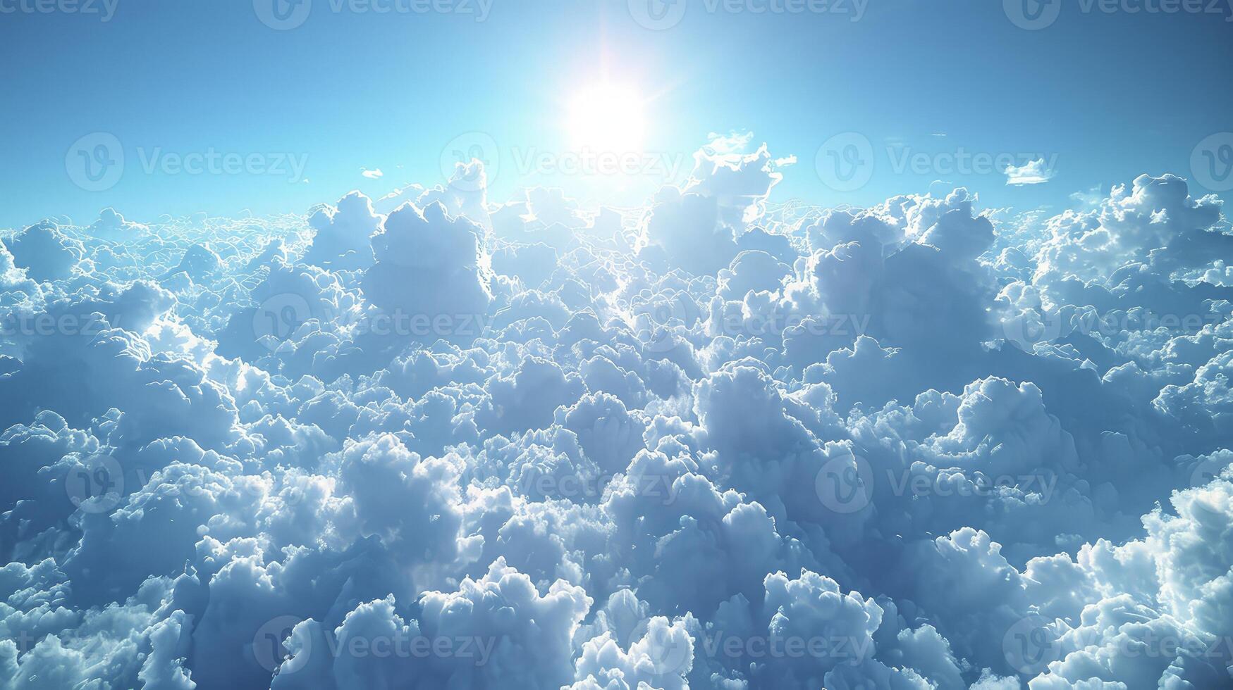 AI generated a clear morning sky with stretches of Altocumulus clouds, giving a dramatic touch to the view. photo