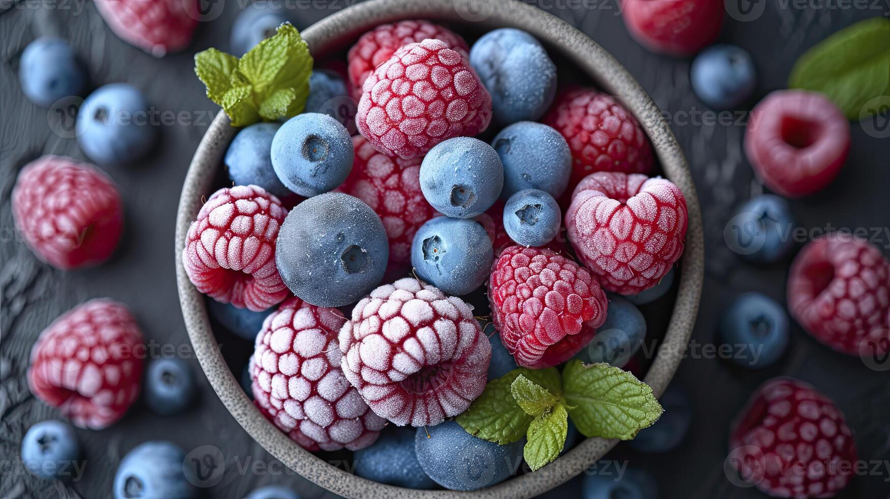 ai generado congelado baya popurrí fresas, arándanos, congelado bayas antecedentes. foto