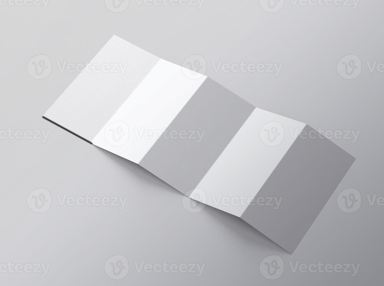 White Blank A4 Size five fold brochure mockup flyer mockup photo