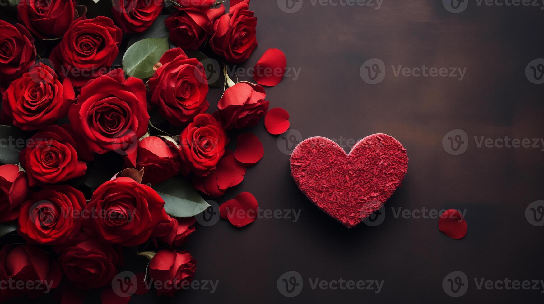 AI generated Happy Rose Daywish Greeting Card With A Red Rose 3d Style Background photo