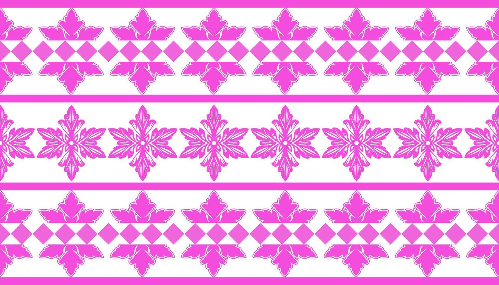 Damask iakt ethnic traditional Fabric textile seamless pattern decorative ornamental pinkl horizontal style. Curtain, carpet, wallpaper, clothing, wrapping, textile vector