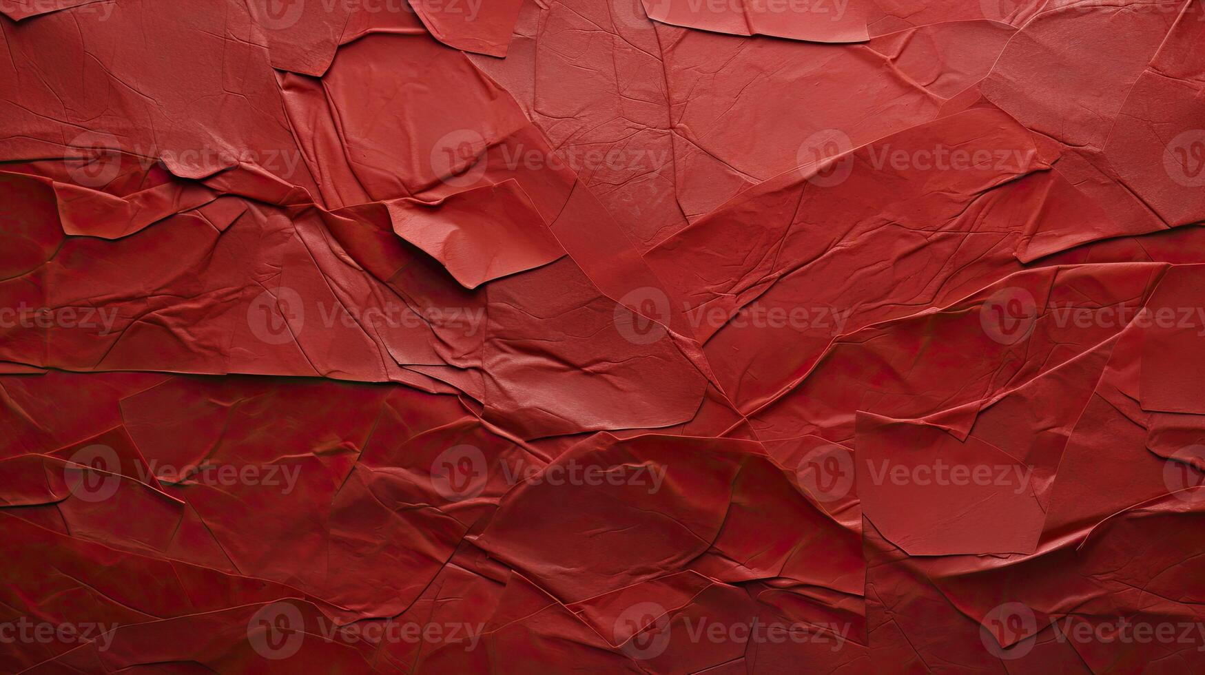 AI generated Glued red paper textured , stuck to white table, random tearing, moderate embossing, photo