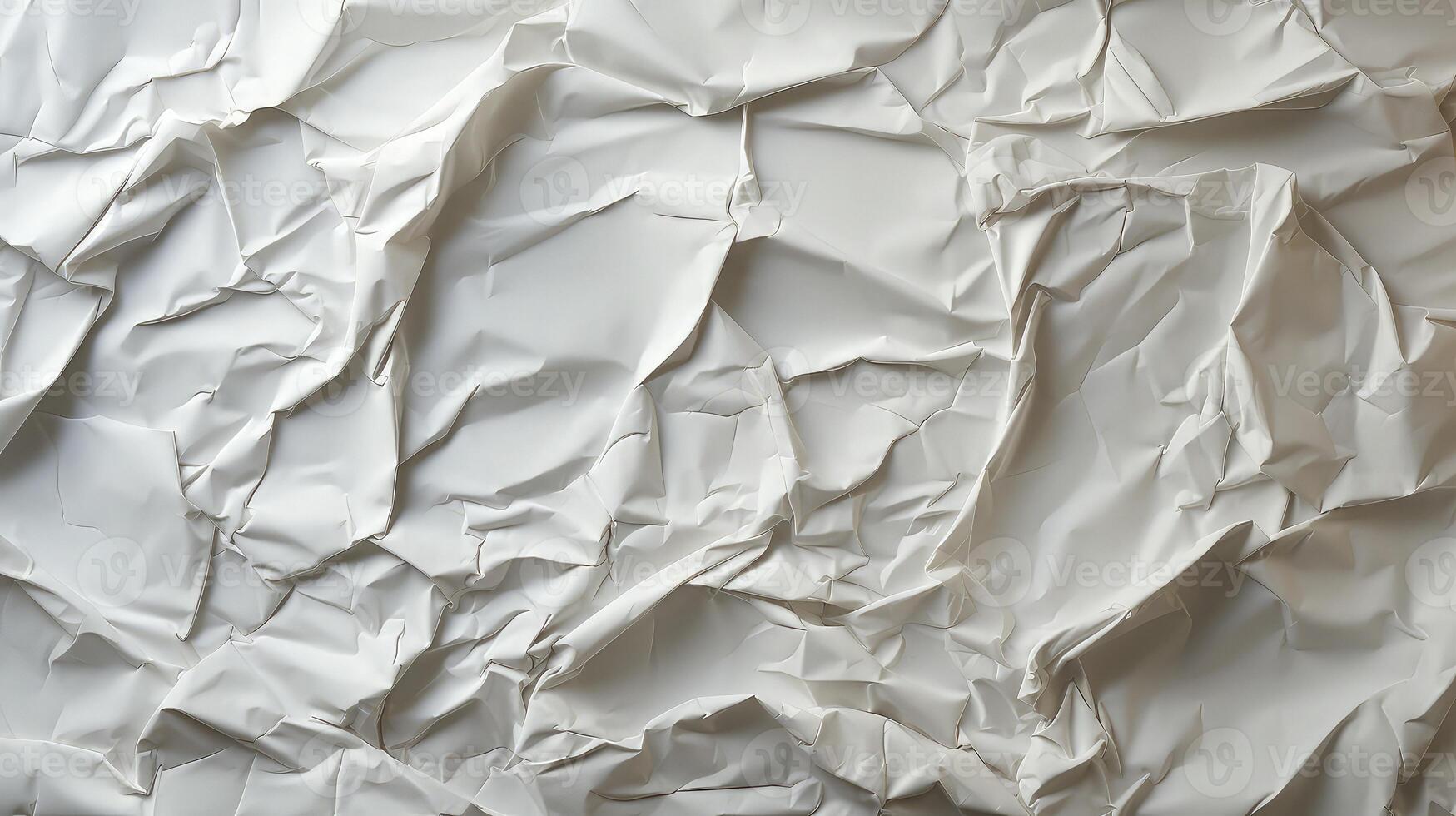 AI generated Glued white paper background. Crumpled texture background. photo