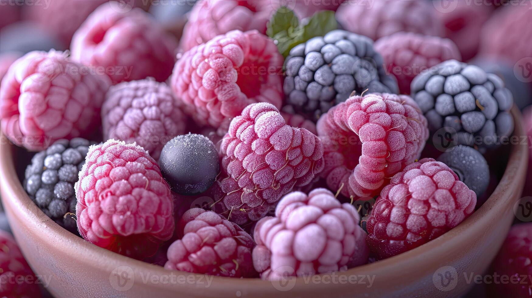 ai generado congelado baya popurrí fresas, arándanos, congelado bayas antecedentes. foto