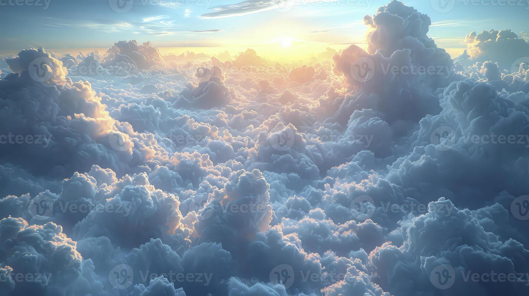AI generated a sky covered with Nimbostratus clouds, creating a shady atmosphere and a chance of rain. photo