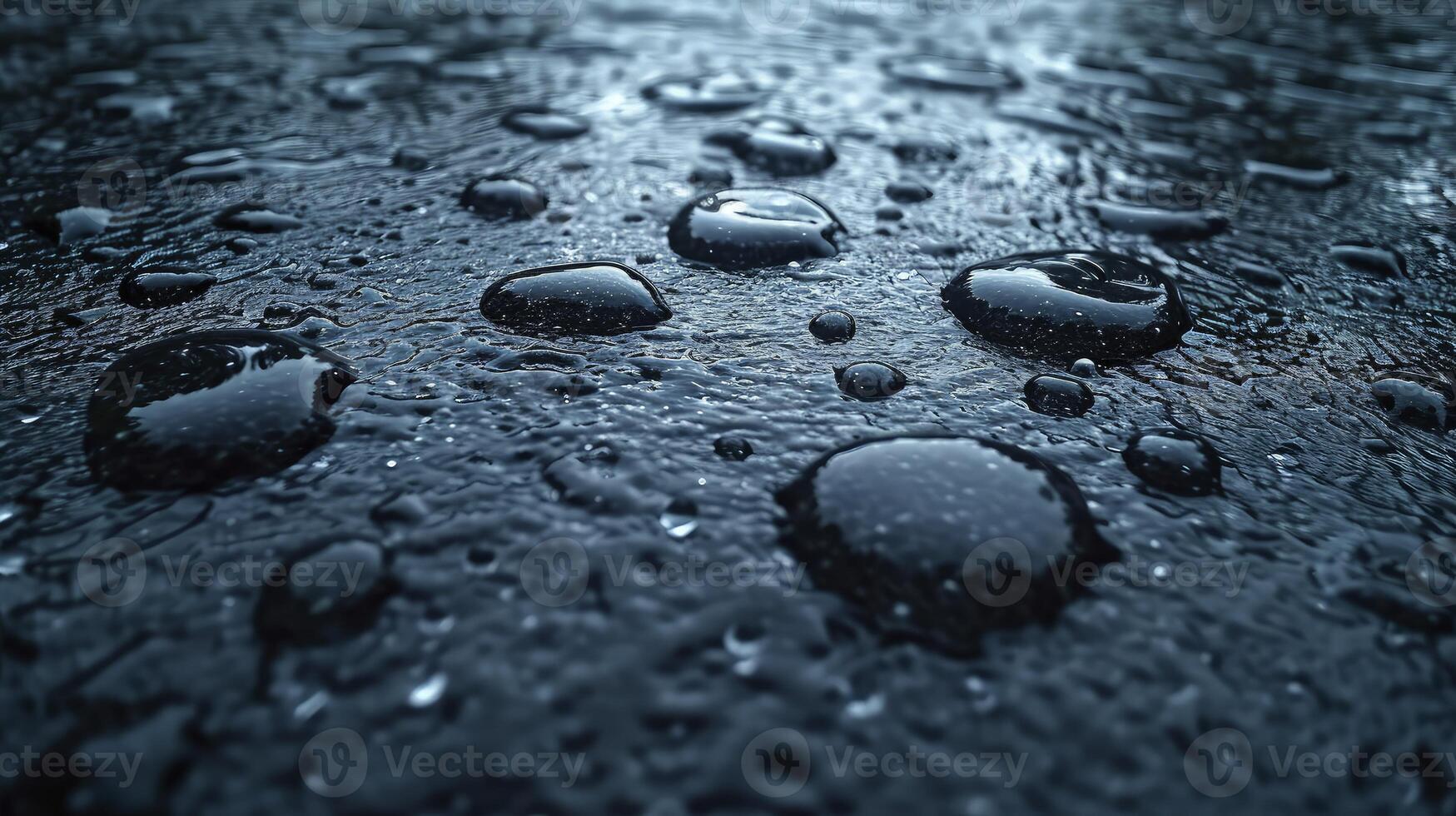 AI generated Raindrops on the lake surface with tempting textures and dramatic lighting. Abstract Background. photo