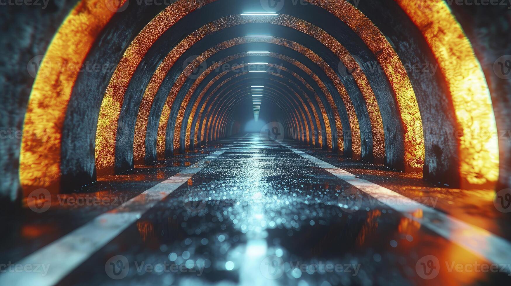 AI generated Highway tunnel background photo