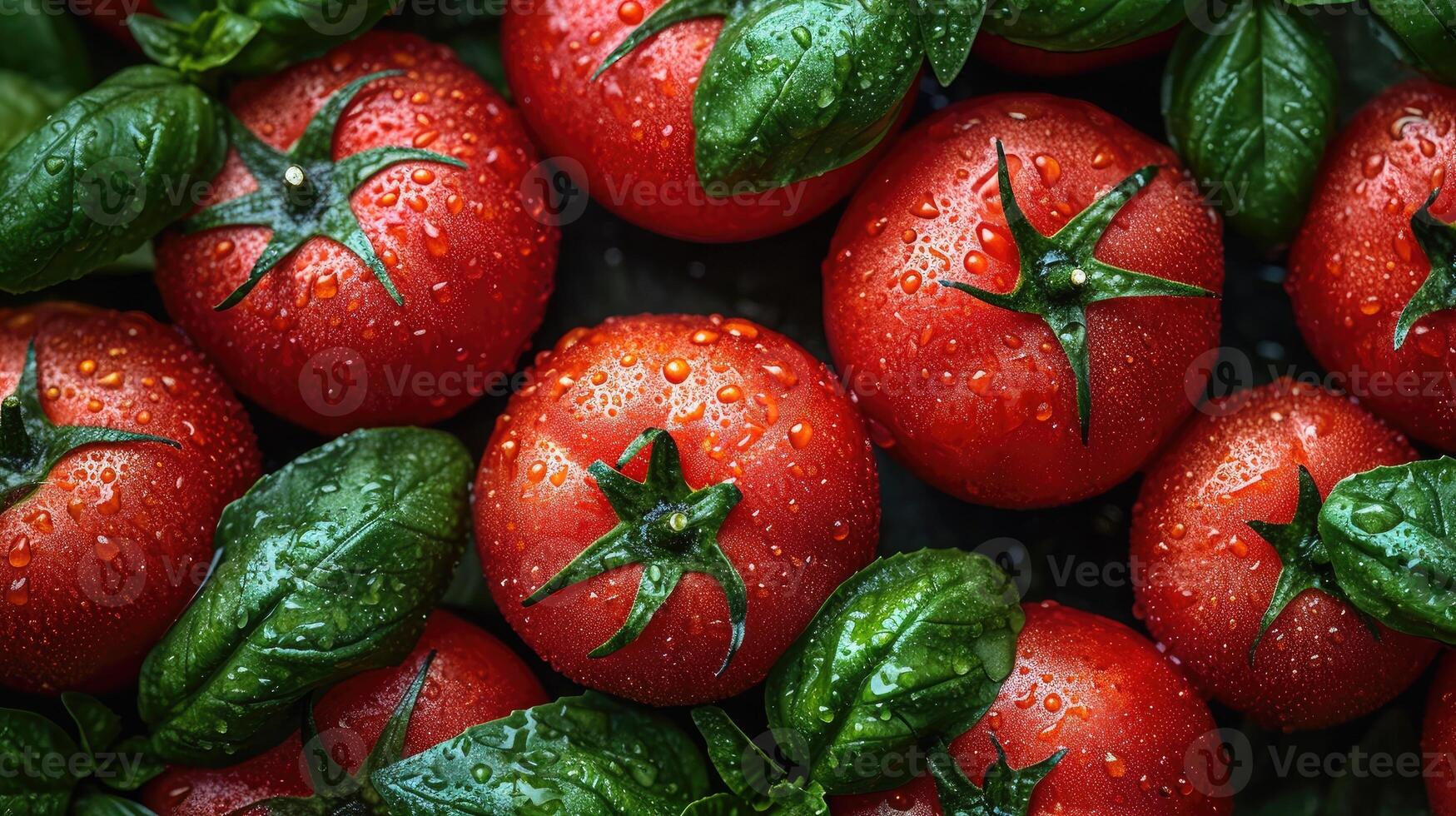 AI generated Tomato background. fresh tomatoes creatively arranged, an artistic layout to showcase color and shape. photo