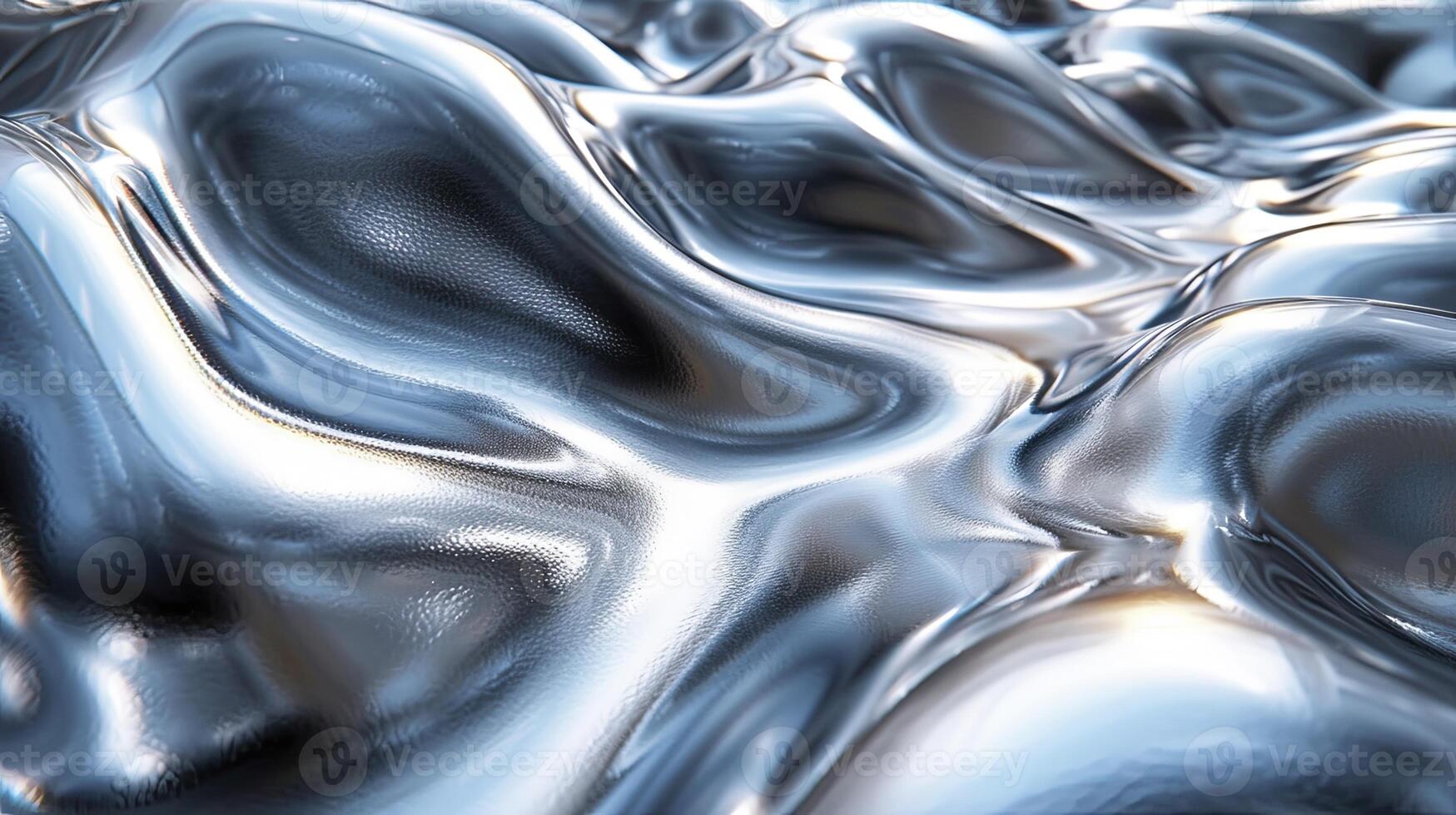 AI generated Liquid Chrome Background. The mesmerizing of liquid chrome graphic design. the brilliance and dynamic nature of liquid chrome, unique visual qualities. futuristic and high-tech elements. photo