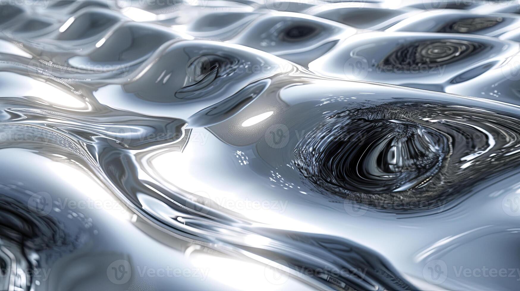 AI generated Liquid Chrome Background. The mesmerizing of liquid chrome graphic design. the brilliance and dynamic nature of liquid chrome, unique visual qualities. futuristic and high-tech elements. photo