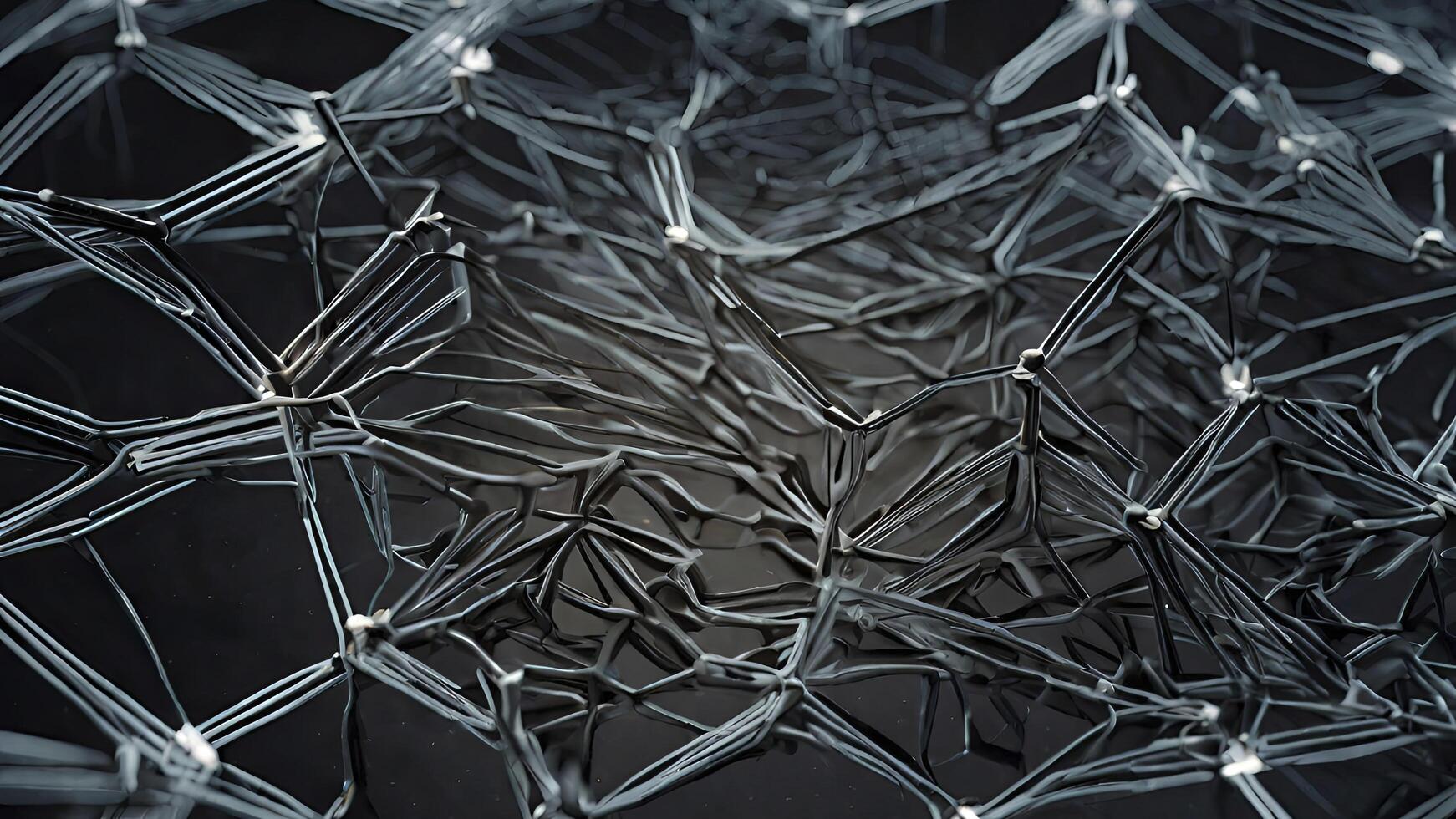AI generated top view background of billion of nanowires futuristic style with dark atmosphere photo